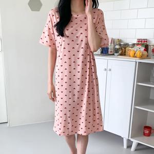 편한 쿨링 반팔 원피스 냉장고 잠옷