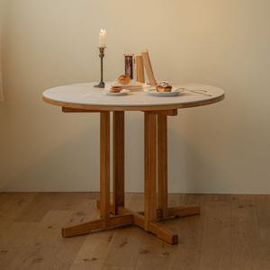 [리퍼] 파레드 원목 원형 세라믹 테이블 1000