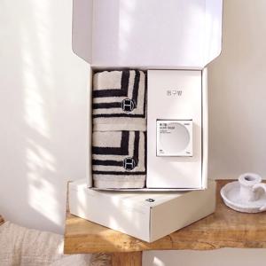 호텔컬렉션 스퀘어 핸드타월 2P + 동구밭 설거지 워싱바 1P 선물세트