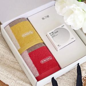 컬러웨이34 고리 핸드타월 2P + 동구밭 설거지 워싱바 1P 선물세트