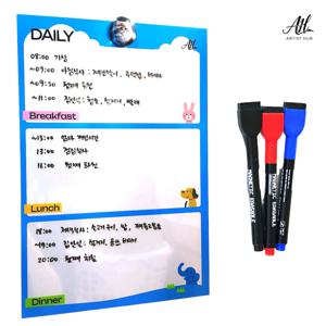 냉장고메모보드 투명 스케줄러 이유식달력 식단표 붙이는 시트 체크리스트