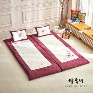 자수광목 도톰한 요세트 보료 매트 (작품명 화연) 부모님선물 쇼파매트 돌쇼파