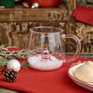XMAS 오브제 내열 유리머그 핑크트리 400ml