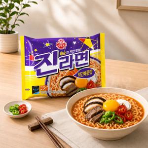 진라면 약간매운맛 20개입 (5개입번들 x 4개)