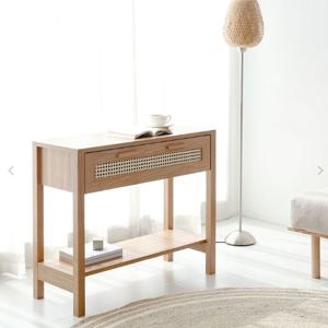 고급패턴 라탄 서랍 화장대 콘솔테이블 86x36