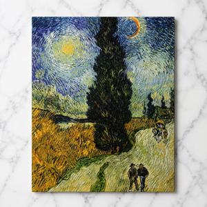 빈센트 반 고흐 사이프러스와 별이 있는 길 캔버스 그림 10호 40.9x53cm