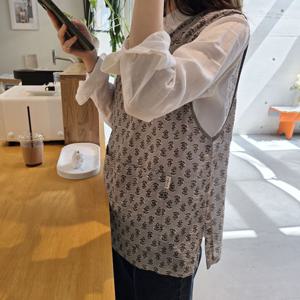 미니 그레이플라워 원피스 앞치마