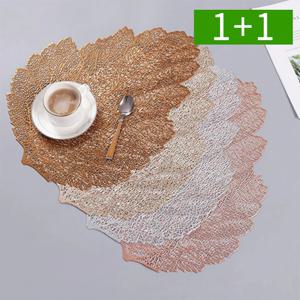 1+1 식탁 테이블 매트 PVC 방수 나뭇잎디자인 깔개