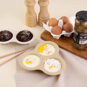 국산 실리콘 계란 반숙기 에그메이커 에그쿠커 계란찜기 전자레인지용(3홀) 4color