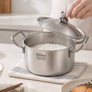 유로룩스 통5중 316Ti 라이스쿠커 16cm 스텐냄비 솥밥 찜솥 국산 주방
