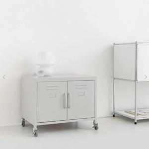 낮은형 바퀴형 양문수납 사각상판 철제 서재 수납장 (60cm 6색)