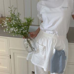 Angel Ribbed Half Apron 코튼 허리앞치마 공방 카페 신혼 집들이 어린이집