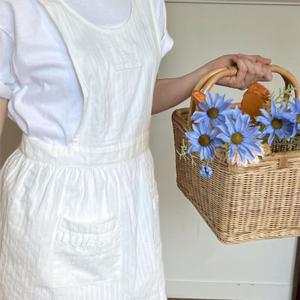 Angel Ribbed Apron 코튼 원피스 전신앞치마 공방 카페 신혼 집들이 어린이집