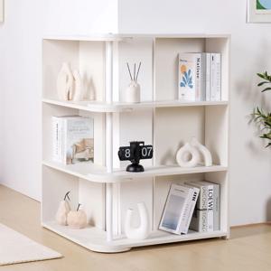 시온 틈새 회전 코너형 거실 슬림 책장 3단 1500 (1color)