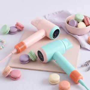 마카롱 스마트 헤어드라이기 터치스크린 음이온 자동모드 헤어케어