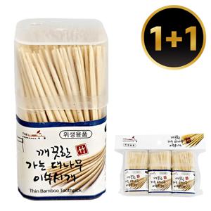 1+1 가는 대나무 이쑤시개 (3p세트) 대용량 요지