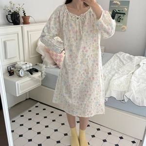 긴팔 원피스 수채화 멜로디 해파리 사계절 홈웨어 1color