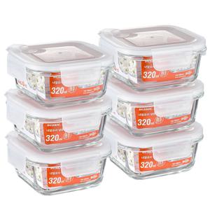 전자레인지 붕규산 내열유리 냉동밥 보관용기세트3P/6P/9P 완전밀폐 320ml 반찬통