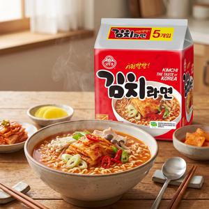 오뚜기 김치라면 20개입 (5개입번들 x 4개)
