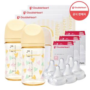 모유실감3 스윗러브 240ml 트윈팩3개(젖병6개/노꼭지)+젖꼭지 6개