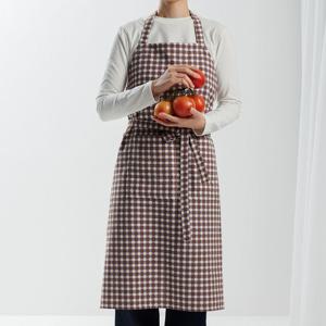 체크 블럭 앞치마_90CM_라벤더