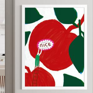 과수원 NICE 행운의 사과 그림 액자 거실 현관 인테리어