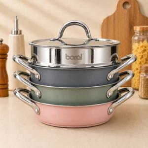 보랄 더 셰프 스택쿡 냄비세트 22cm 전골 양수 곰솥 멀티 찜기 BR-SQ2005P