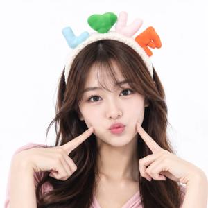 뽀글 러브 머리띠 화이트 생일 파티 용품 헤어밴드 이벤트 소품 축하 사진 촬영 셀카 축제