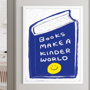 책 좀 읽는 스마일 KINDER WORLD 공부방 서재 그림 액자