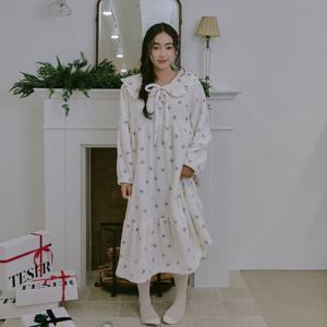 포지 극세사수면 긴팔 원피스