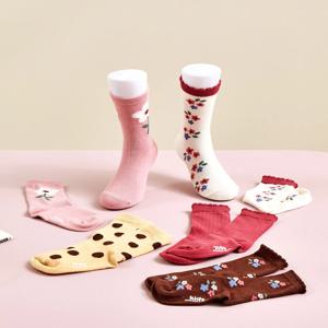 먼데이 투 프라이데이 양말 5P SET 4-7Y 도트플라워