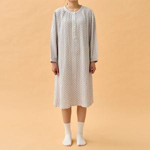 L 이중직 거즈 면 파자마 원피스 튤립