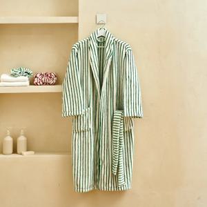 STF 극세사 핀스트라이프 바스로브 FREE size GREEN