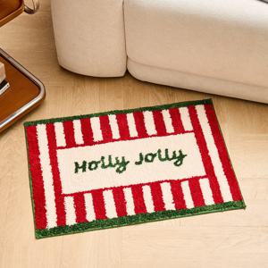 크리스마스 HOLLY JOLLY 터프팅 논슬립 발매트 45X65