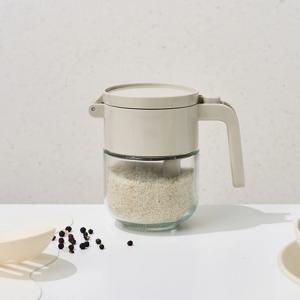 쉽게 열리는 원터치 밀폐 스푼 양념병 300ml 그레이