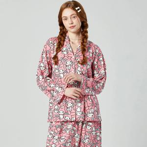 여성잠옷 마이멜로디 산리오 순면 홈웨어 긴팔 파자마 실내복