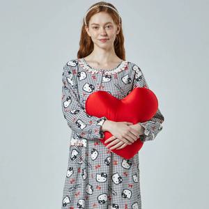 원피스 잠옷 여성 파자마 헬로키티 산리오 하운드체크 라운지웨어 홈드레스