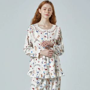 여성잠옷 헬로키티 산리오 순면 홈웨어 긴팔 파자마 실내복 R/IV