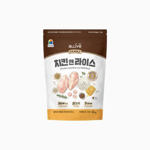 패밀리 치킨앤라이스 2kg 강아지 유산균 사료