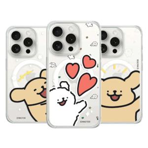 아이폰 14 15 16 17 18 프로 맥스 강아지 헬로 클리어 젤하드 맥세이프 케이스