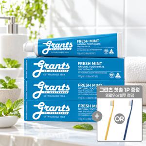 그란츠 치약 프레쉬 민트 110g 3개 + 그란츠 칫솔 1P