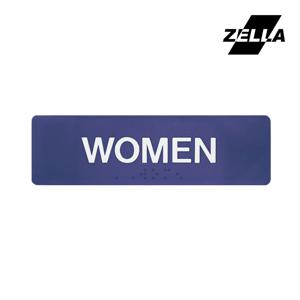 5007 BLUE 화장실 안내판 탈의실 휴게실 표지판 도어사인 점자표지판 WOMEN 44x