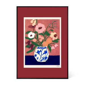 칼라 야노스 - Flowers on Blue Table(매트지+액자포함)