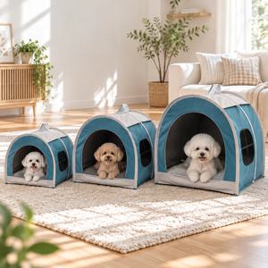 반려동물 3in1 방수 돔 텐트 강아지 고양이 숨숨집 조립식 하우스 (S/M/L) PH03
