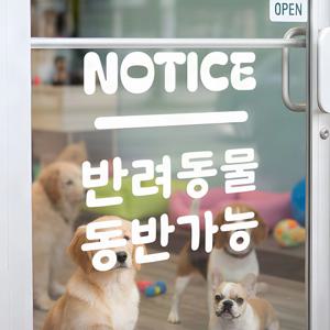 notice 반려동물 동반가능 펫프렌들리 가게 안내 스티커