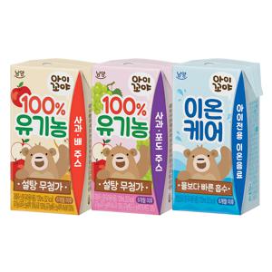 아이꼬야 유기농주스/ 이온케어 120ml 아기음료 3종 24팩