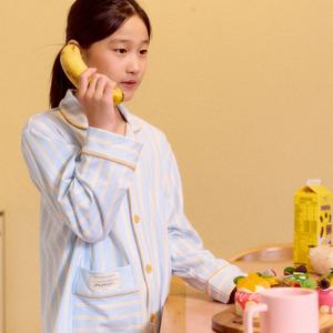 키즈 크림 밀크폼 피치기모 긴팔 파자마 잠옷 상하세트