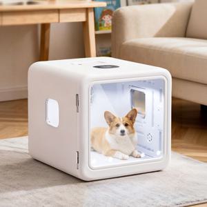 스마트 강아지 고양이 펫드라이룸 털 건조기 드라이기 70L UV 자동문열림