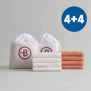 프리미엄 뱀부얀 먼지없는 세면타올 호텔 수건 200g 4+4장 선물패키지