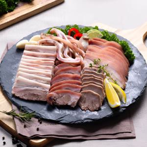 돼지머리고기 슬라이스 돈두 머릿고기 국밥고기 삶두(절단) 1kg